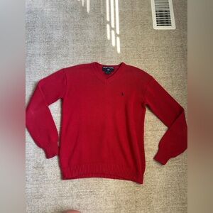 Ralph Lauren red v-neck knit sweater